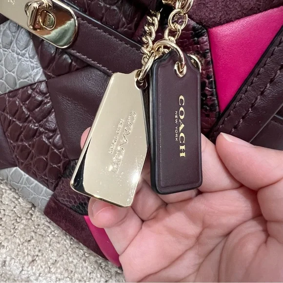 Like New Coach Swagger 27 Quilted Patchwork Exotic Leather Bag - Picture 8 of 11